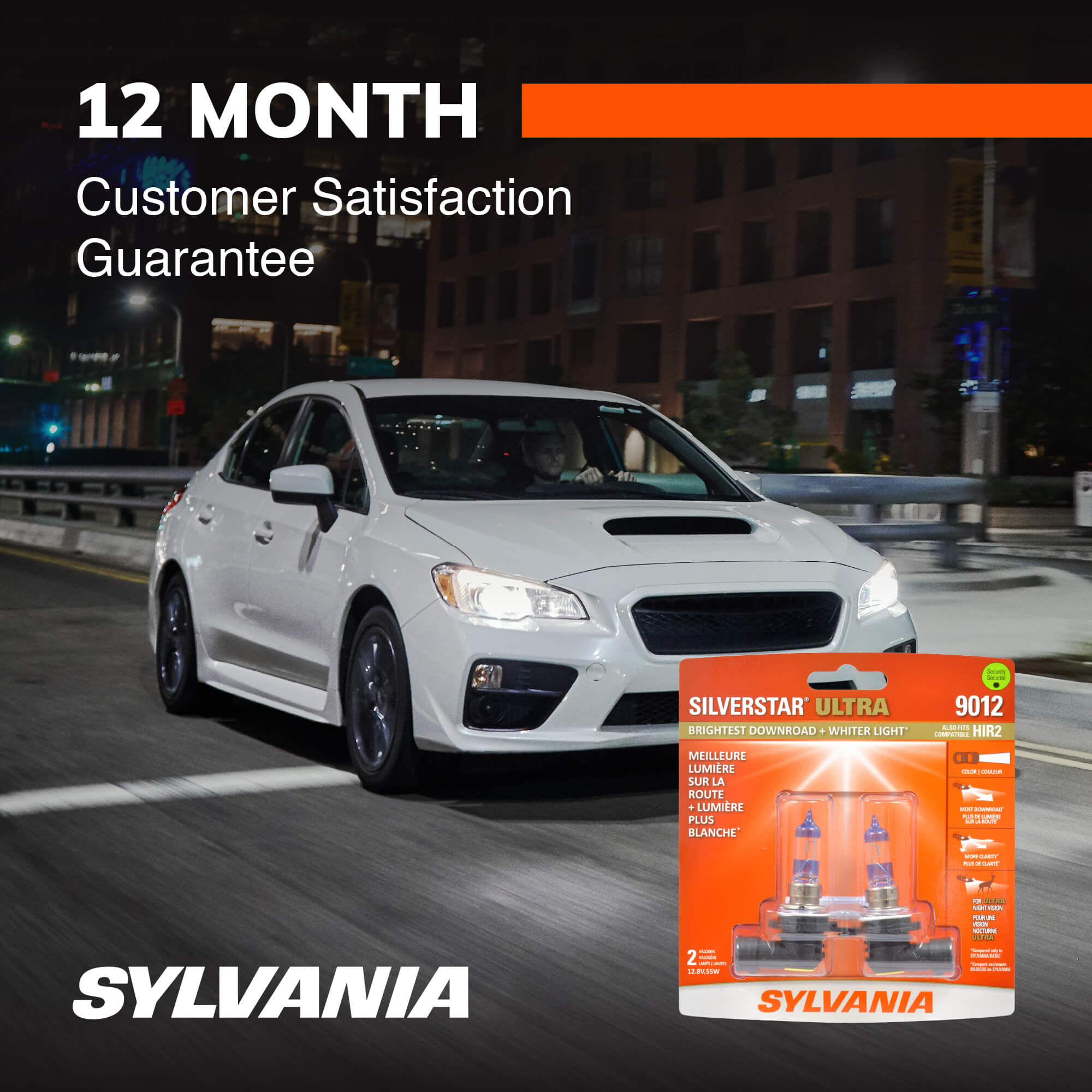 thumbnail image 2 of Sylvania SilverStar ULTRA High Performance Halogen Headlight Bulbs - HIR2 (9012) - 2 Pack 2 of 6